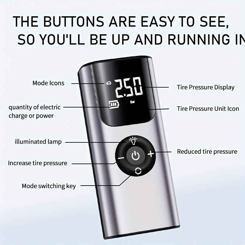Portable Car Air Pump Tire Inf - Air Compressor reseña y precio