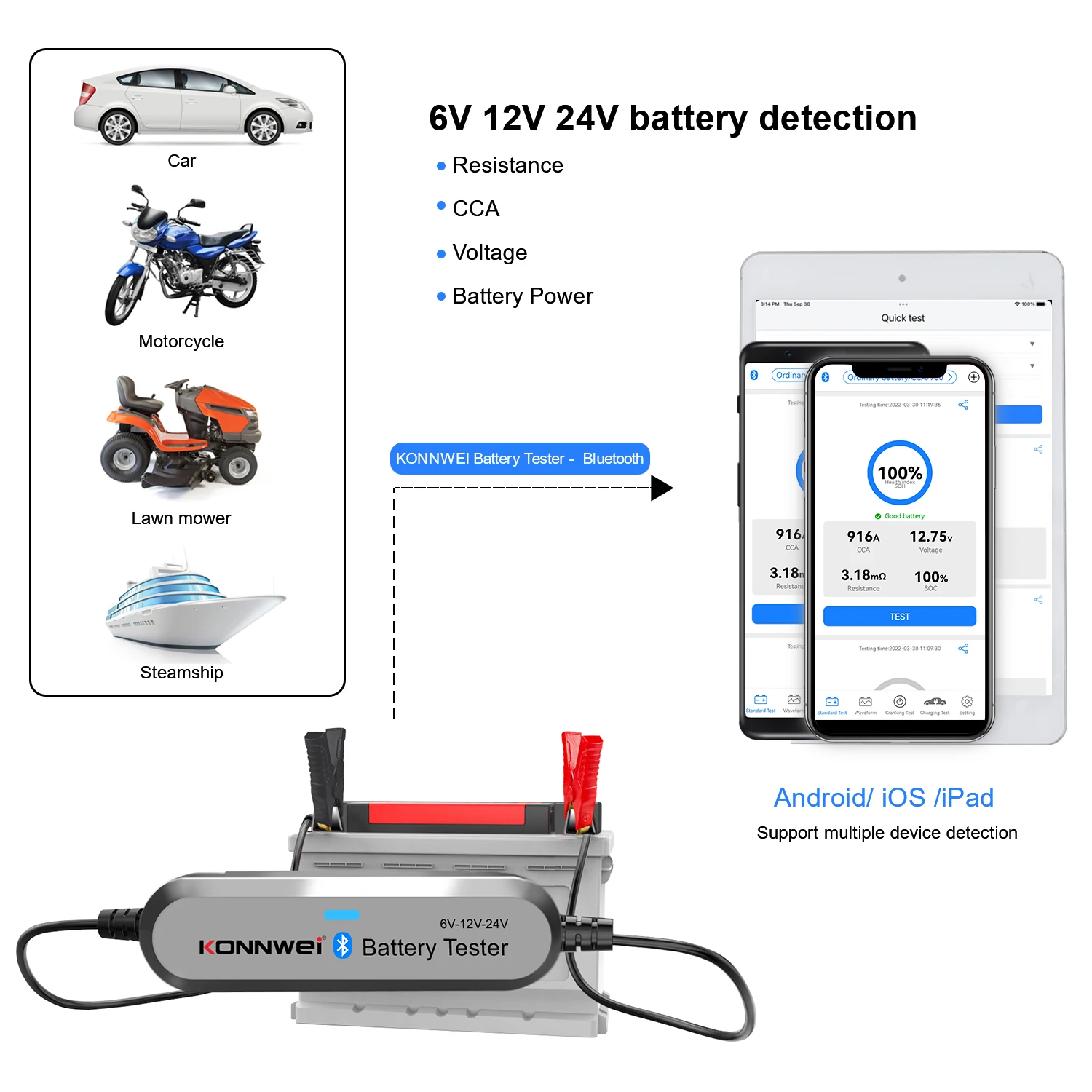 2026 KONNWEI BK200 Bluetooth 5 - Battery Load Tester reseña y precio