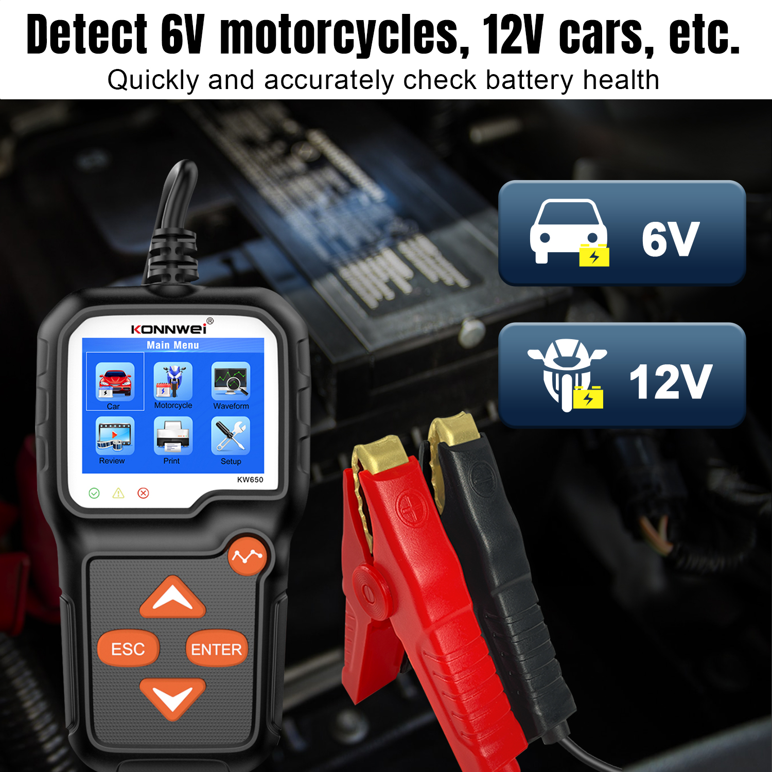 2026 New KONNWEI KW650 Car Mot - Battery Load Tester reseña y precio