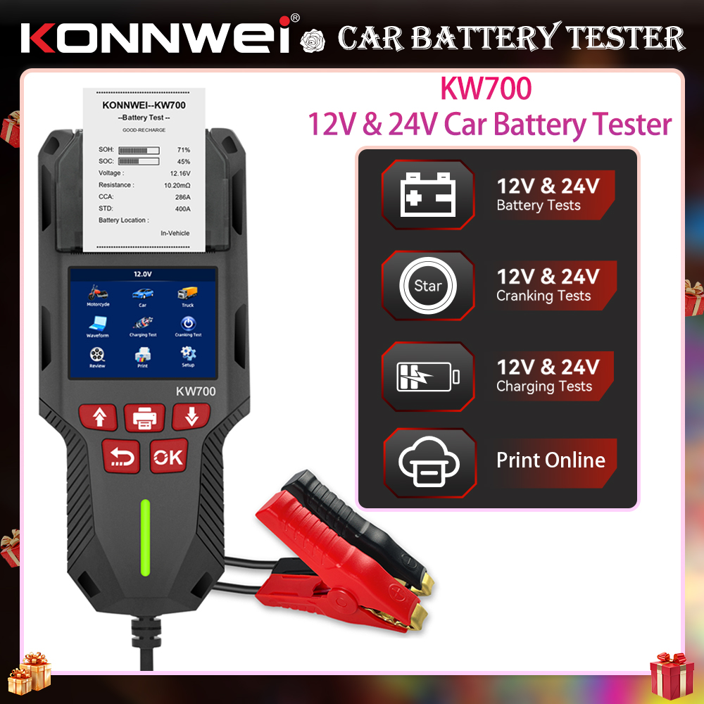 KONNWEI KW700 12V 24V Car & Tr - Battery Load Tester reseña y precio