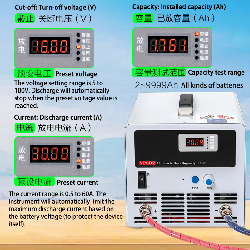 100V 45A lithium battery pack  - Battery Load Tester reseña y precio