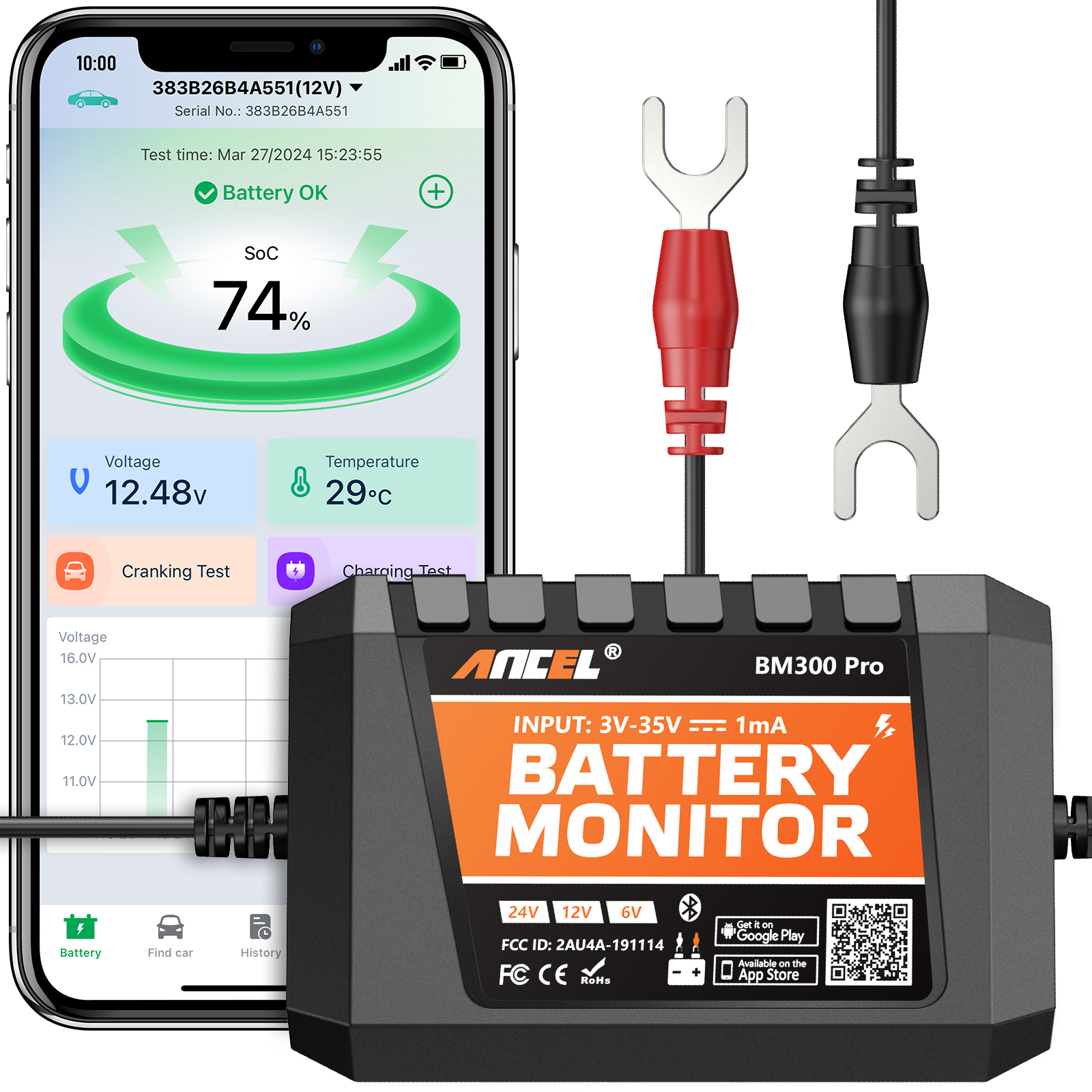 ANCEL BM300 Pro Battery  Teste - Battery Load Tester reseña y precio