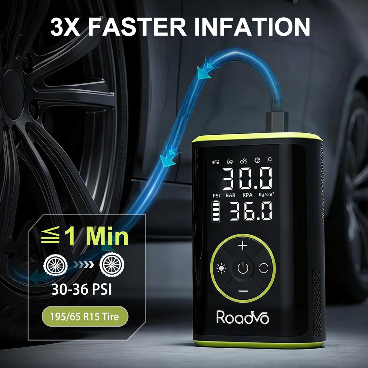 Tire Inflator Portable Air Com - Air Compressor reseña y precio
