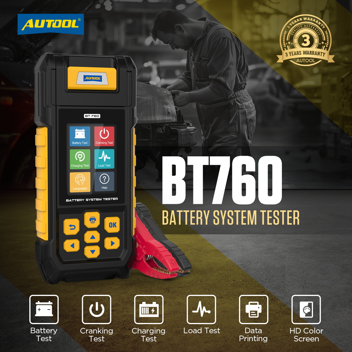 AUTOOL BT760 Automobile Batter - Battery Load Tester reseña y precio